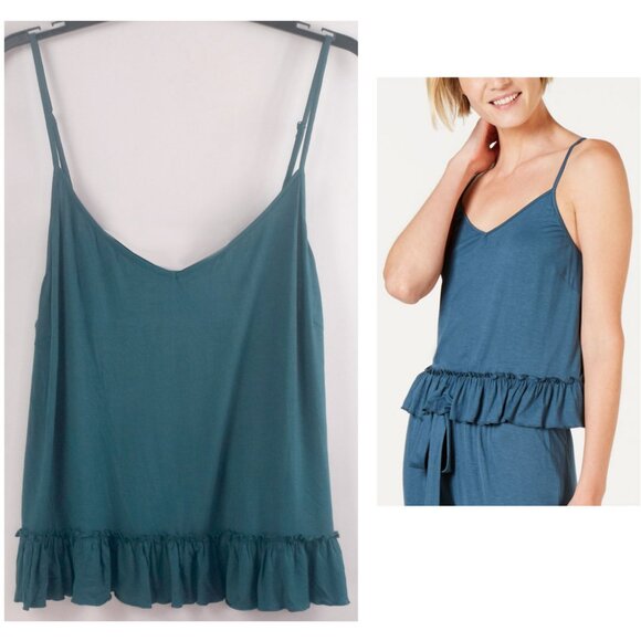 INC International Concepts Other - INC International Concepts Knit Ruffle Flounce Pajama Top Teal R $30 NWT